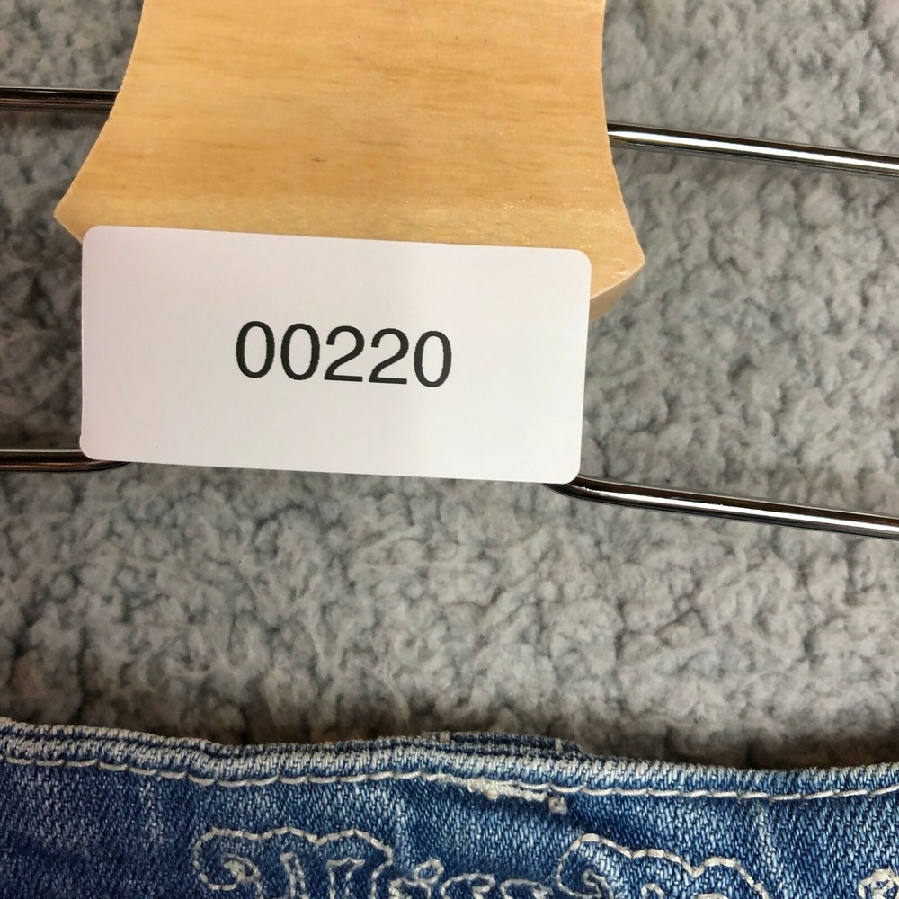 Miss Me Signature Cropped Jeans 27 Distressed Flap Pocket Bling Y2K - Picture 13 of 13